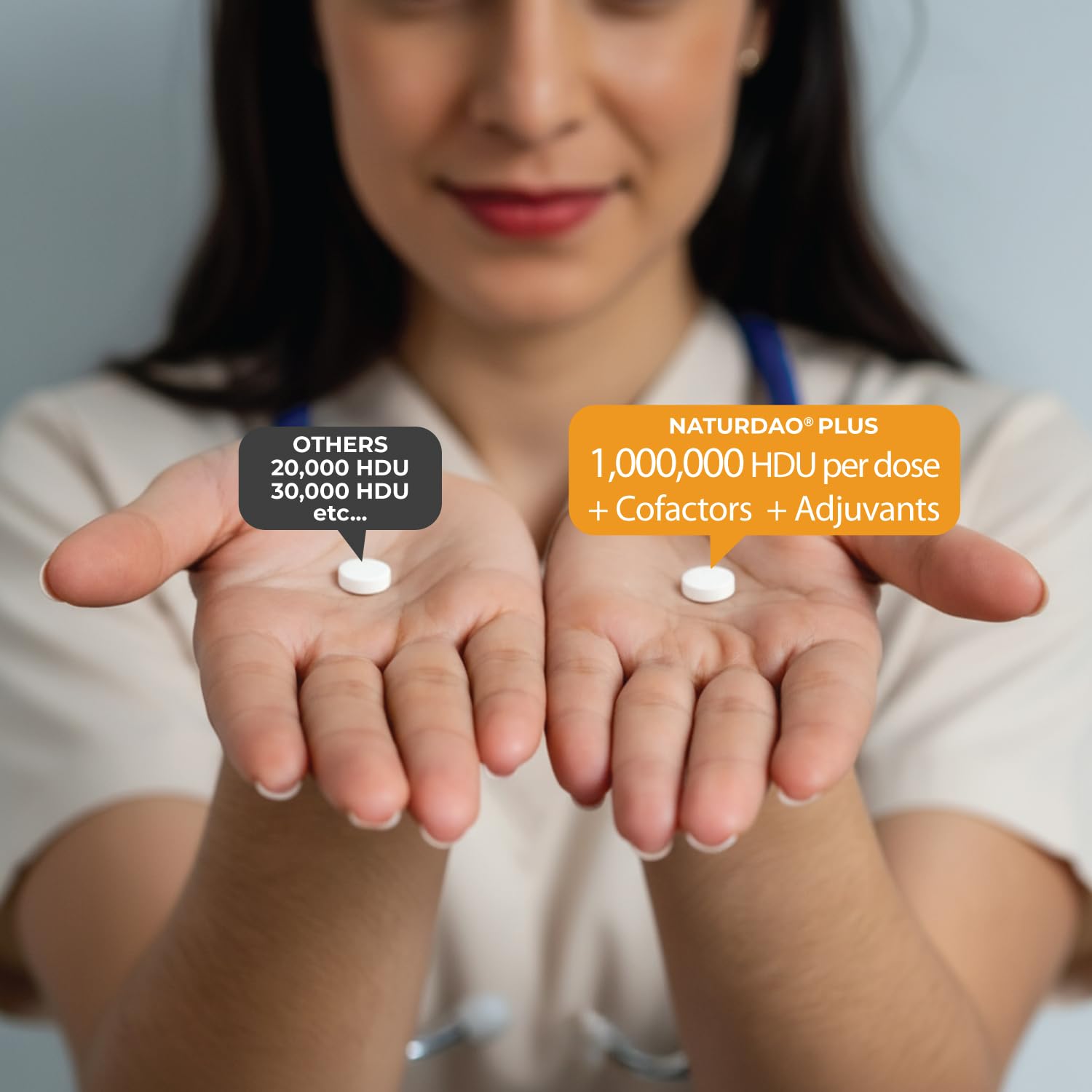 Cruelty-free, gluten-free, GMO-free vegan NATURDAO Plus label