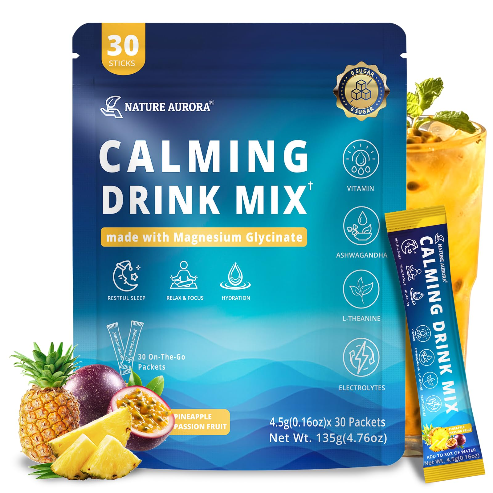Nature Aurora Calming Powder packaging for convenient daily use