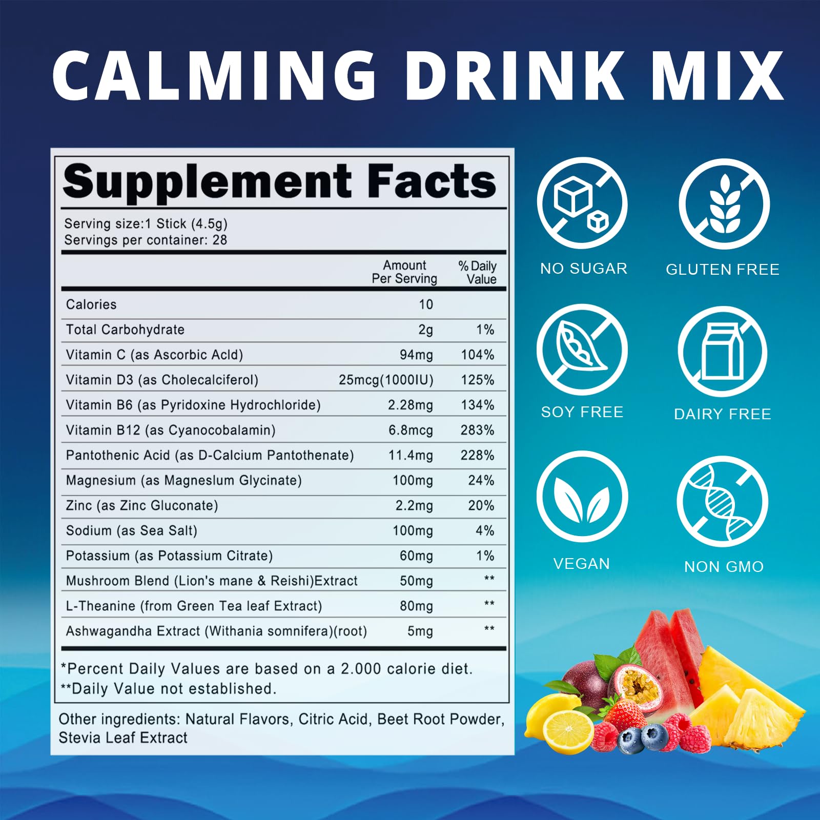 Nature Aurora Cortisol Calm mix in glass for quick hydration and focused calm