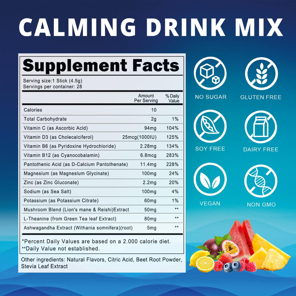 Nature Aurora Cortisol Calm mix in glass for quick hydration and focused calm