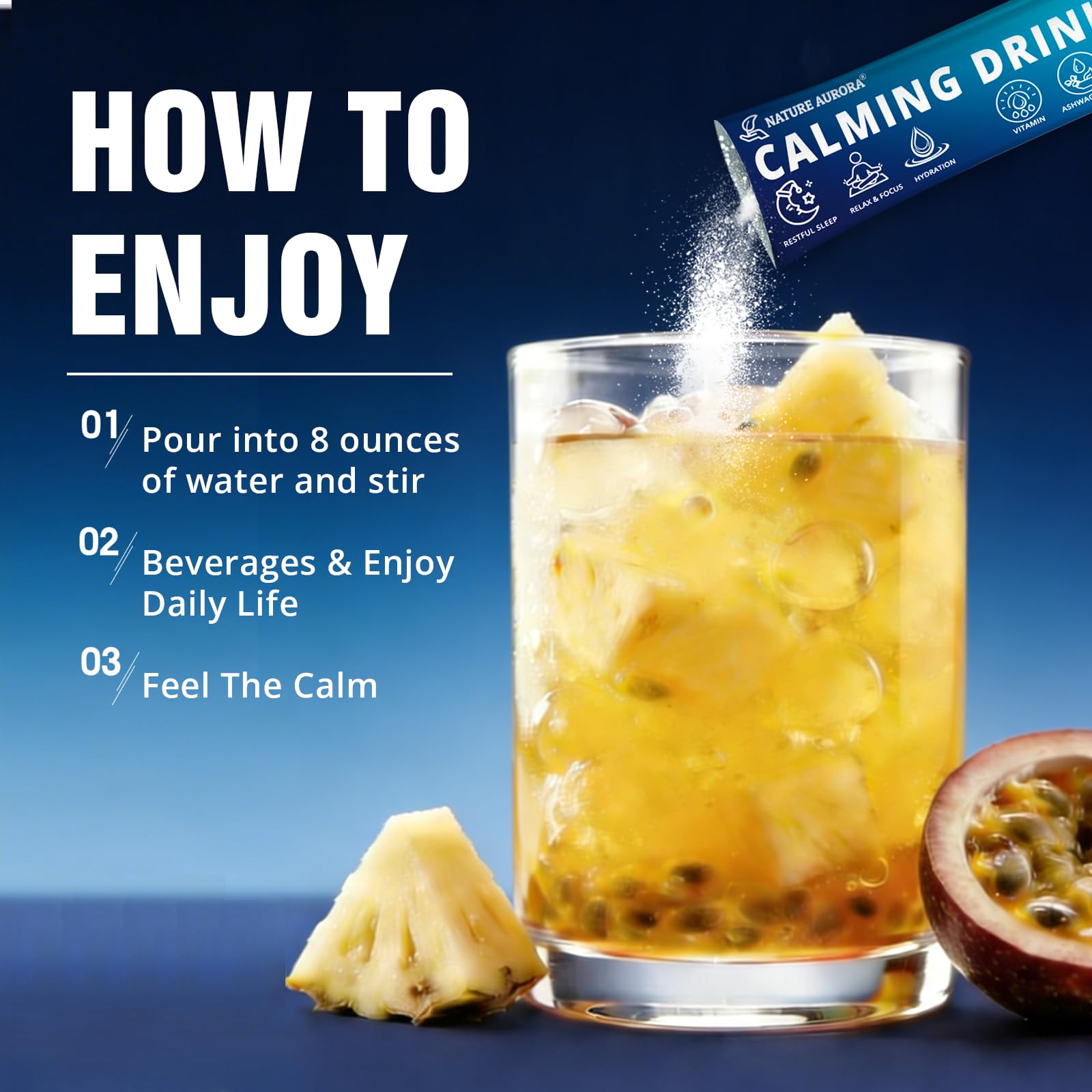 Nature Aurora night-time drink promoting restful moments before bed