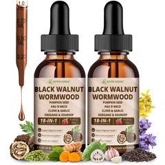Nature Aurora Wormwood-Walnut-Clove Drops bottle for easy gut detox support