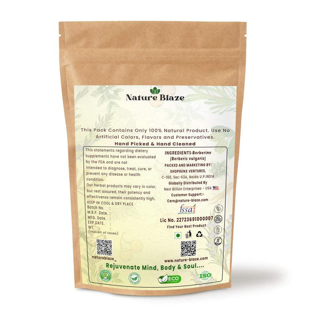 Nature Blaze berberine extract bottle pour for easy dosing and consistency.