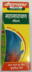 Nature Blaze Mahanarayan Taila label close-up showing Ayurvedic blend for daily comfort