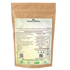Nature Blaze Organic Arjuna extract powder packaging emphasizes freshness and safety