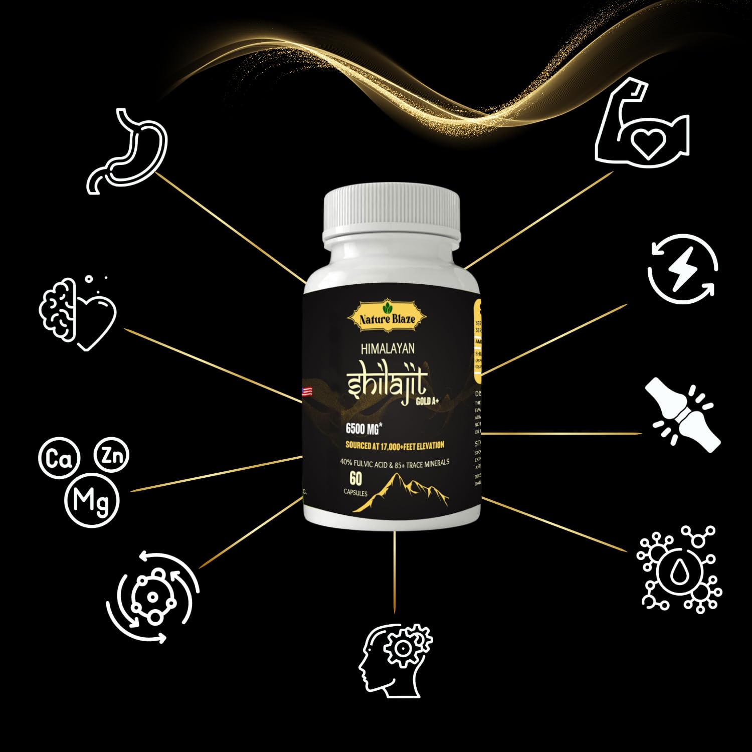 Nature Blaze Shilajit capsules on table — daily routine ready.