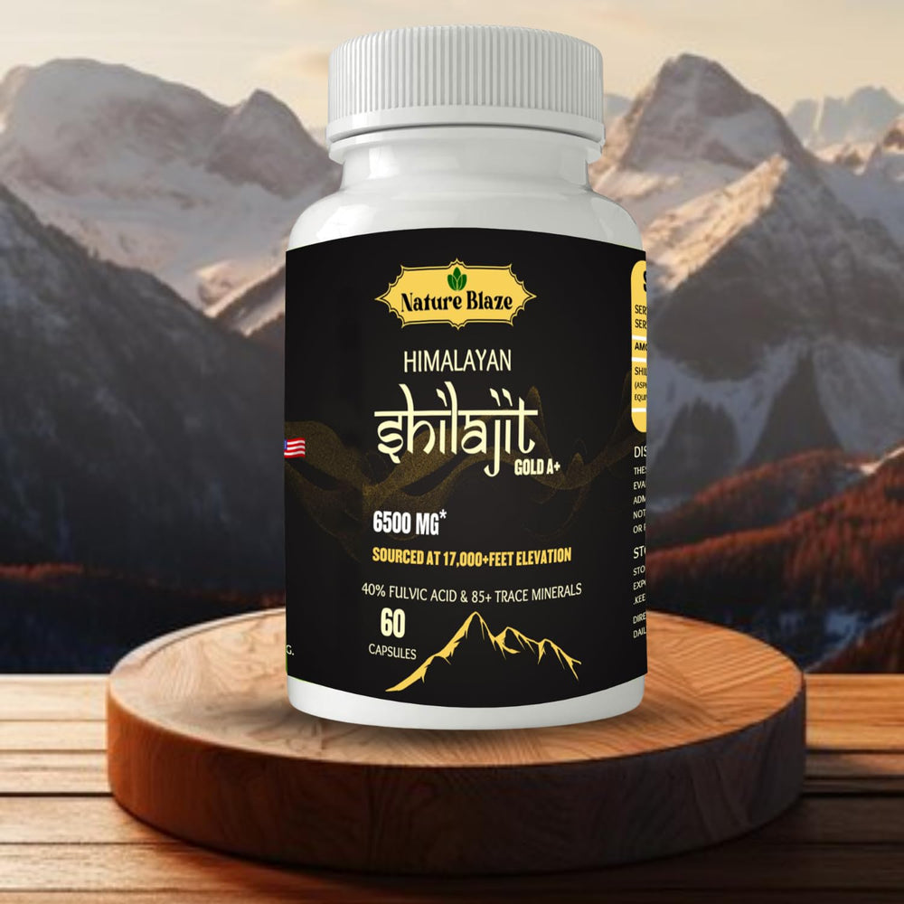 Nature Blaze Shilajit capsules with water — ready to take.