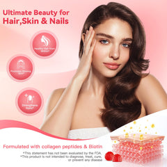Nature Echo Collagen Gummies peach close-up showing tasty, convenient beauty supplement.