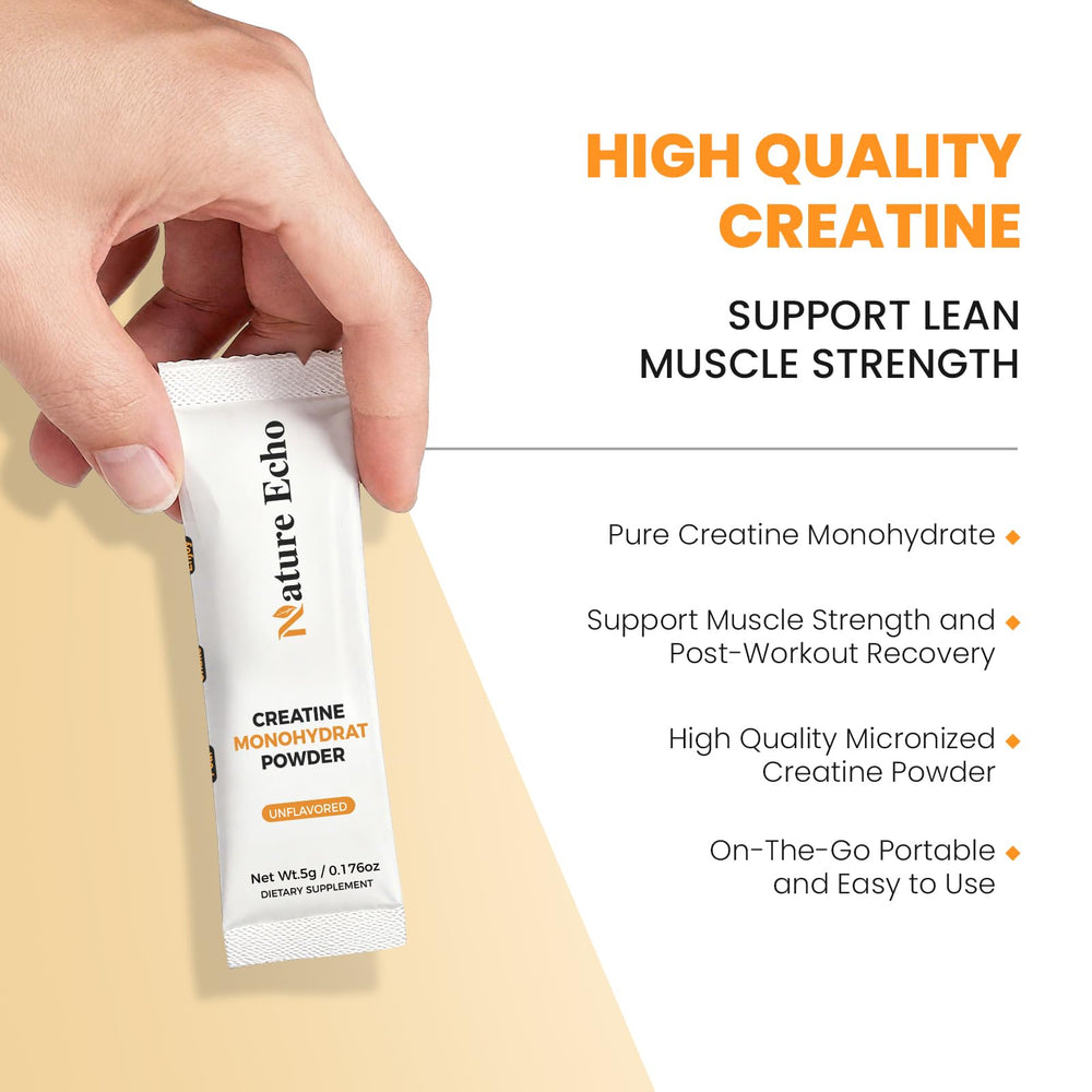 Nature Echo Creatine micronized powder texture dissolves easily with minimal grit.