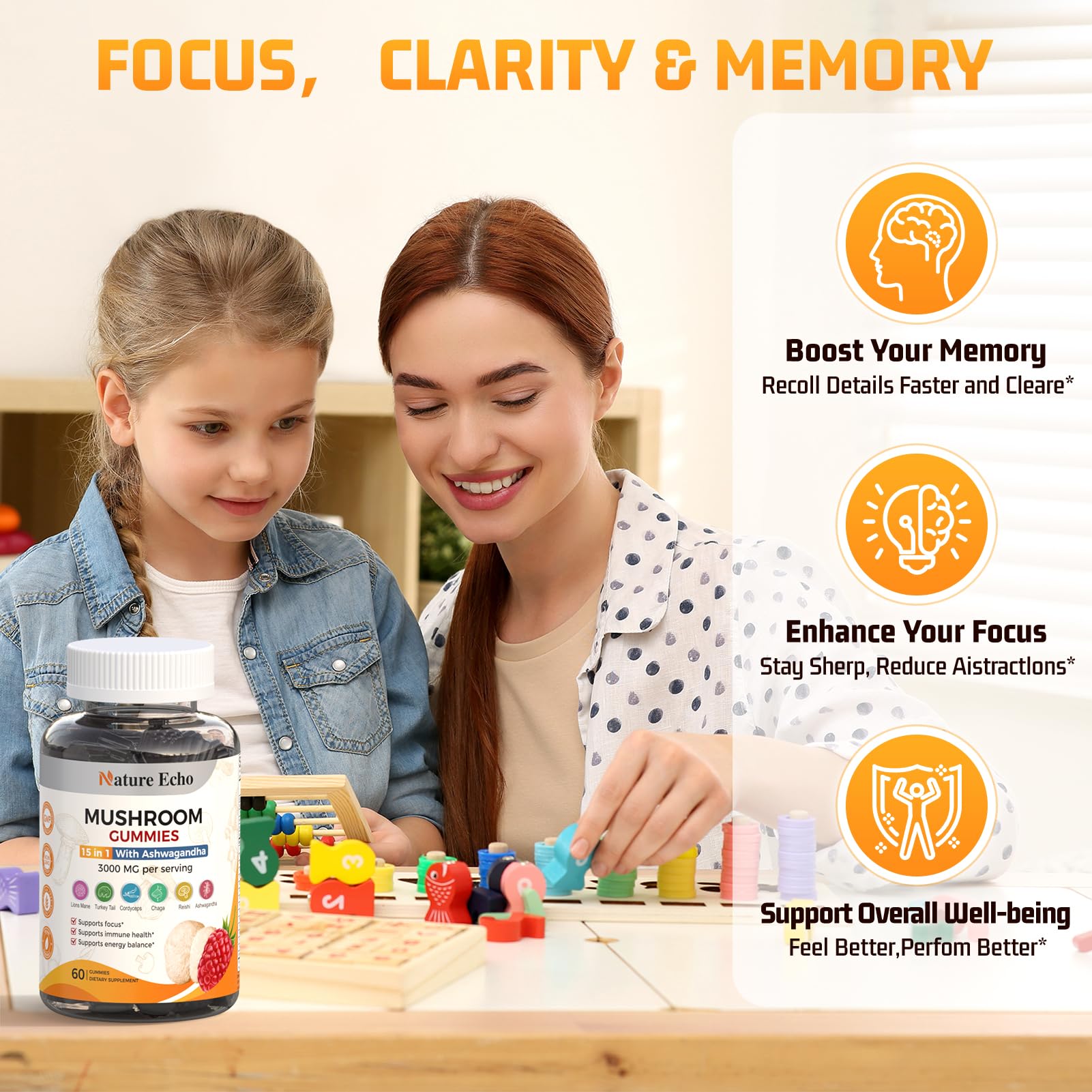 Two gummies daily dose visual for easy routine.