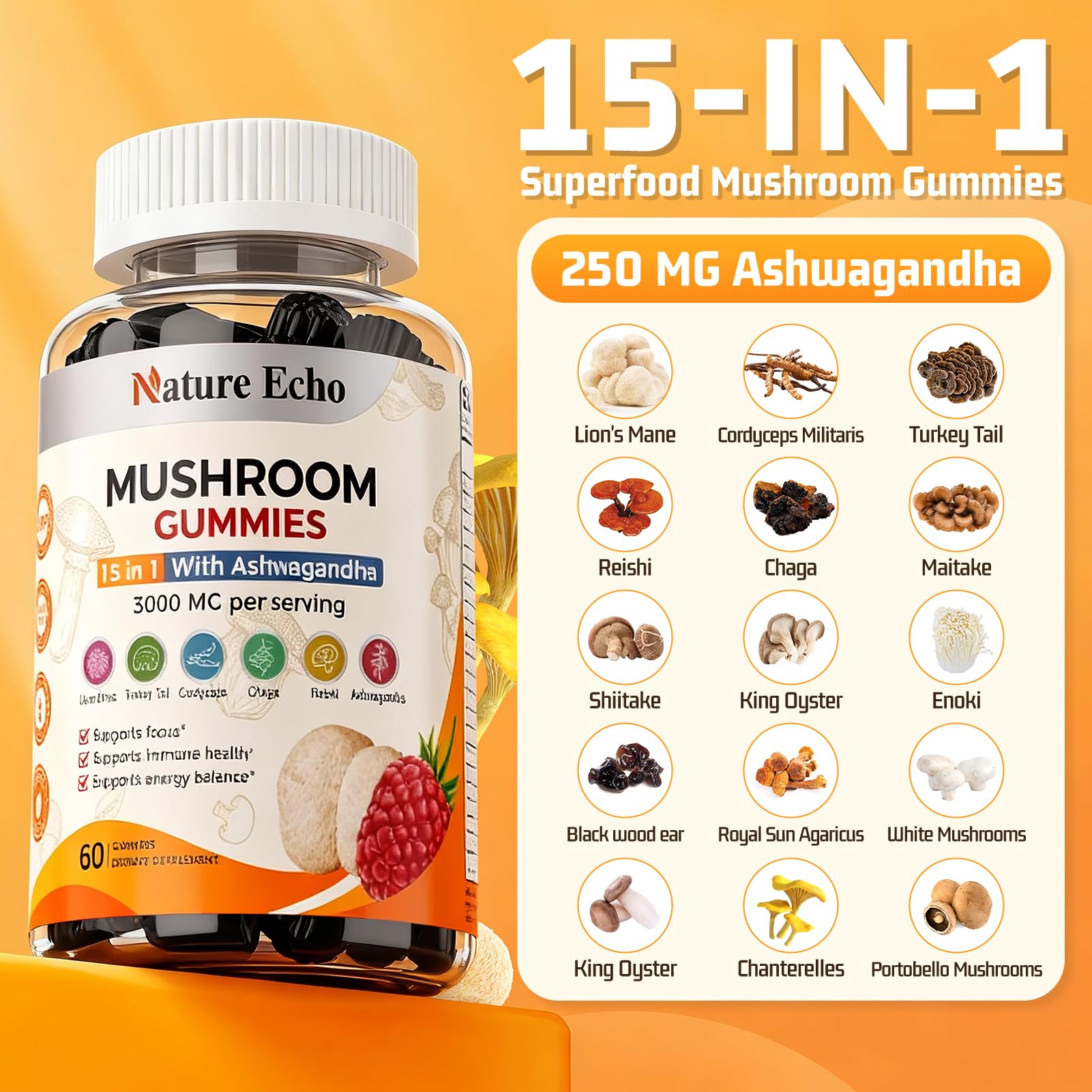 Lifestyle scene with Nature Echo gummies supporting healthy daily habits.