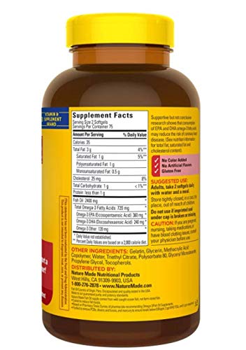 Nature Made 150-count bottle emphasizing convenient omega-3 intake