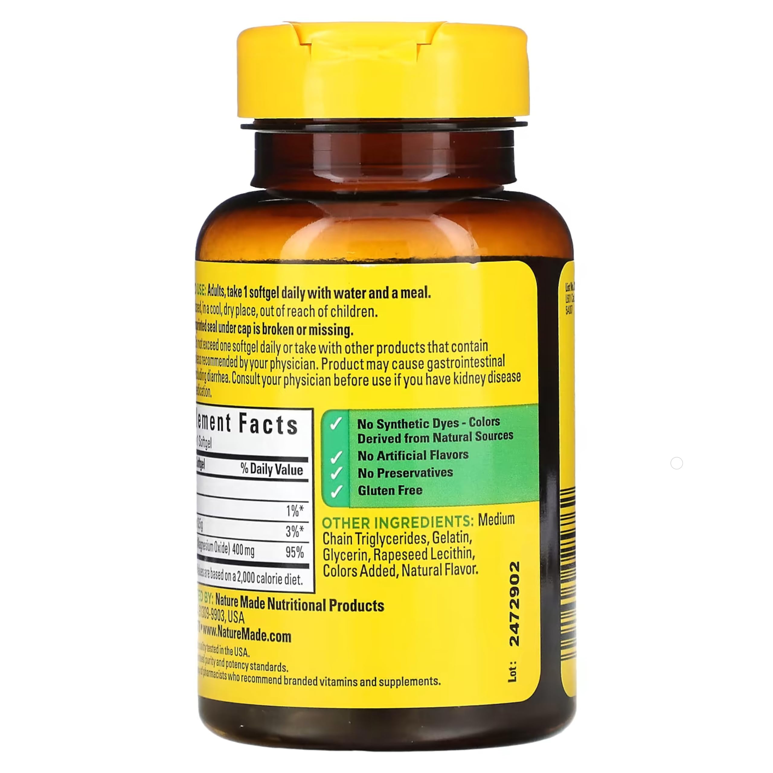 60-count Nature Made bottle close-up highlights value and long-term daily use.