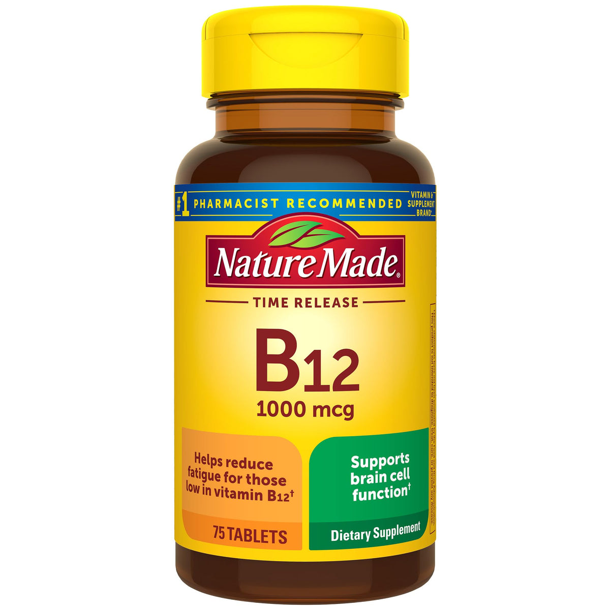 Nature Made B12 1000 mcg time-release tablets for steady energy