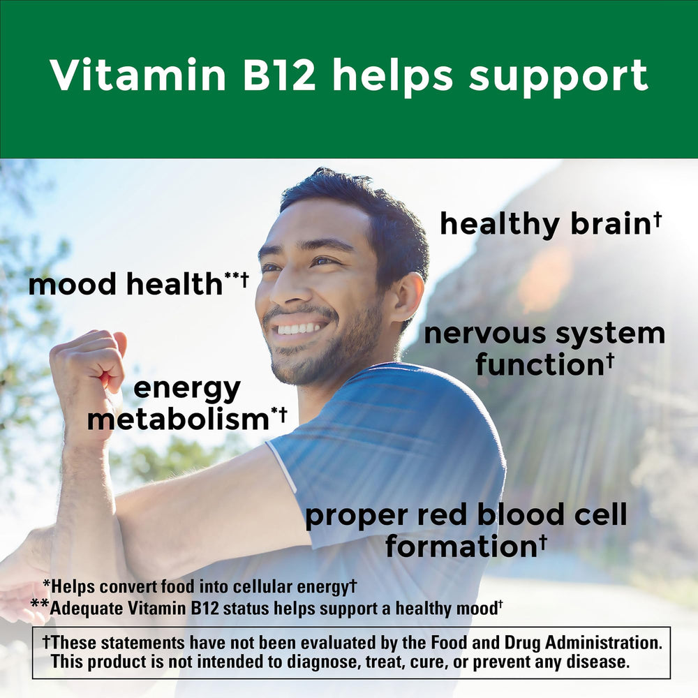 Nature Made B12 bottle front view highlighting USP Verified status.