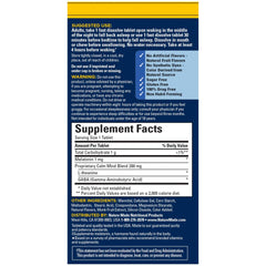 Nature Made Back to Sleep fast-dissolve tablet dissolving to calm the mind