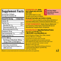 Nature Made Burp Less Fish Oil label view showing purified omega-3 content.