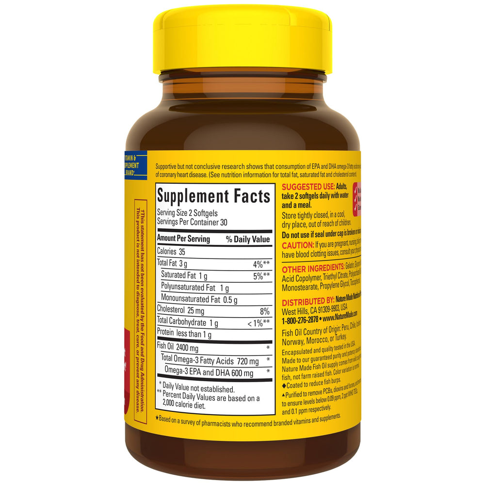 Two softgels daily with water and a meal for easier digestion.
