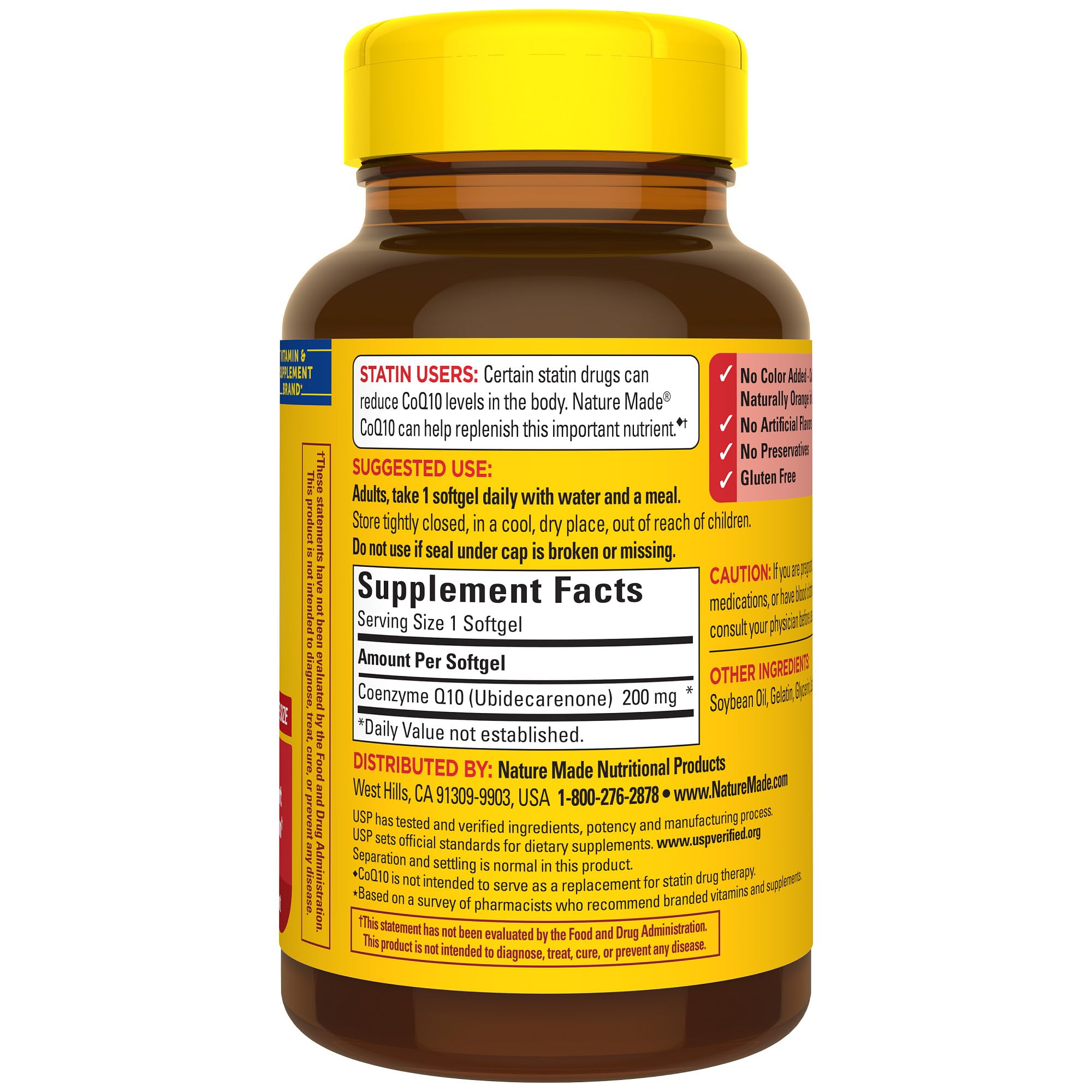 80-count Nature Made CoQ10 200 mg softgels bottle for long-term supply.
