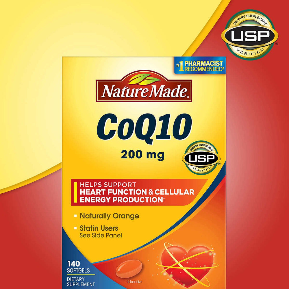 Nature Made CoQ10 200 mg softgels bottle for daily energy support