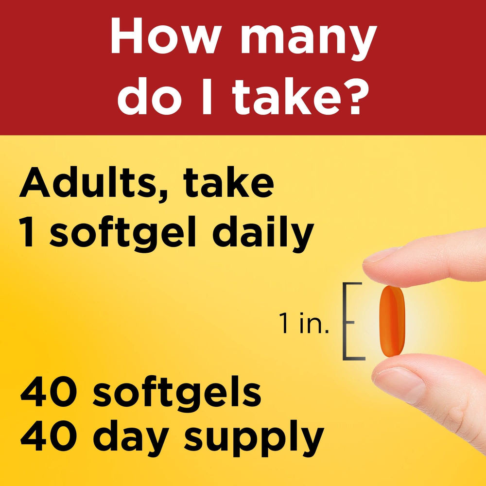 Adults taking Nature Made CoQ10 400 mg softgel with a meal.