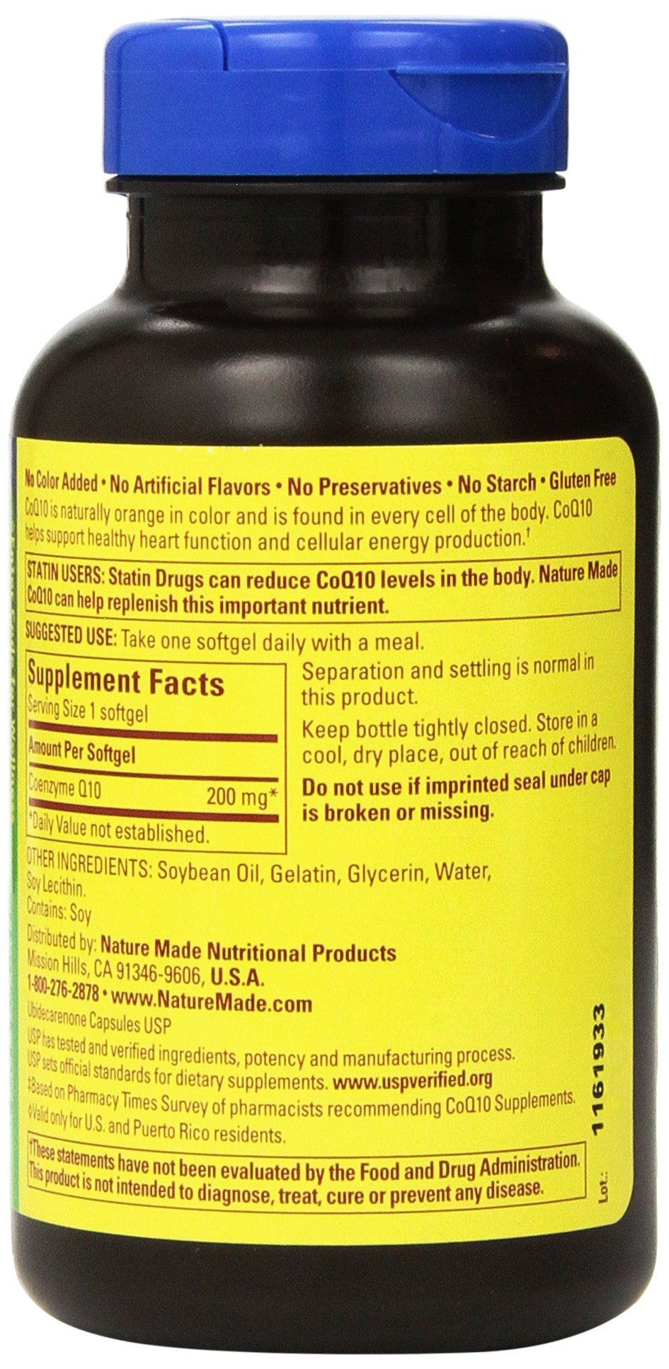Close-up of Nature Made CoQ10 softgels for easy daily intake.