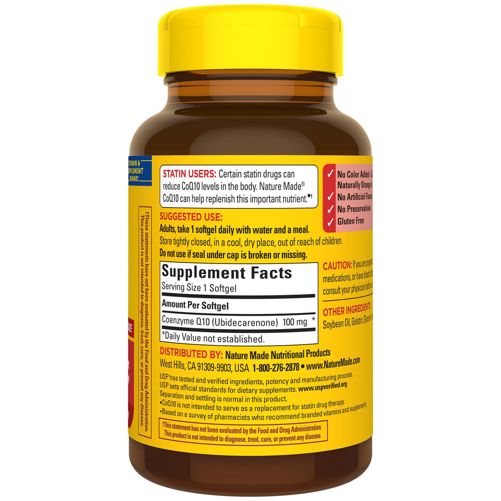 Nature Made CoQ10 USP seal on packaging for reliability