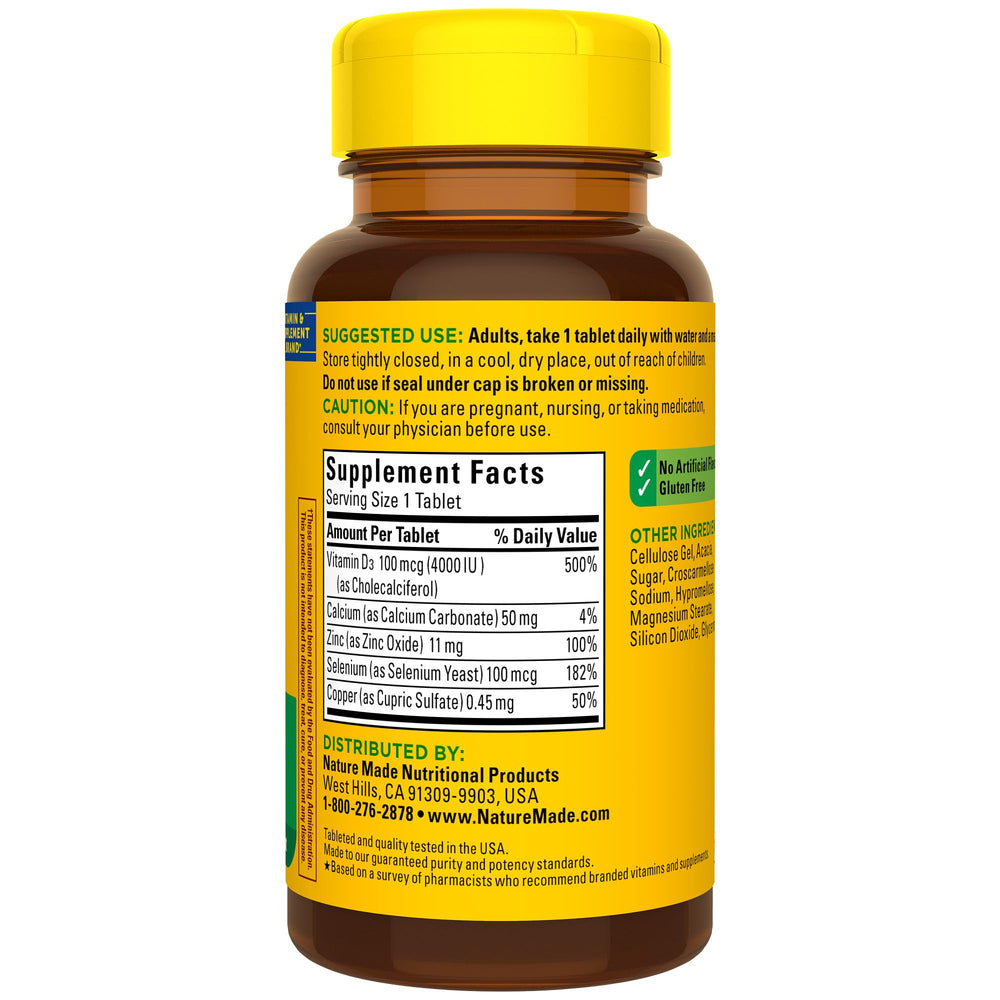 Nature Made dosage information aids planned daily intake.