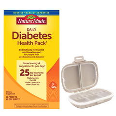 Nature Made Diabetes Health Pack box with 60 packets for daily nutritional support