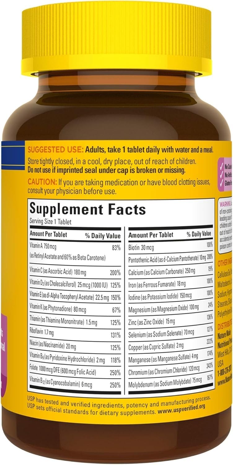 Nature Made Essential Woman Multivitamin in a daily routine context.