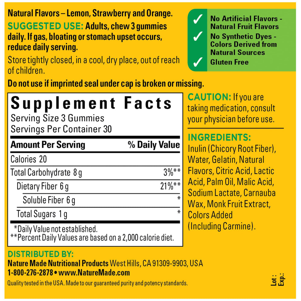 Adult daily-use Nature Made Fiber 6 g gummies