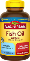 Nature Made Fish Oil 1200 mg bottle with omega-3 EPA/DHA for heart health