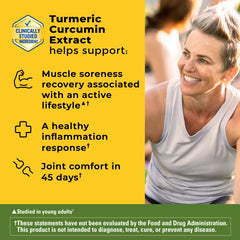 Close-up of Nature Made Turmeric capsules highlighting high absorption benefits.