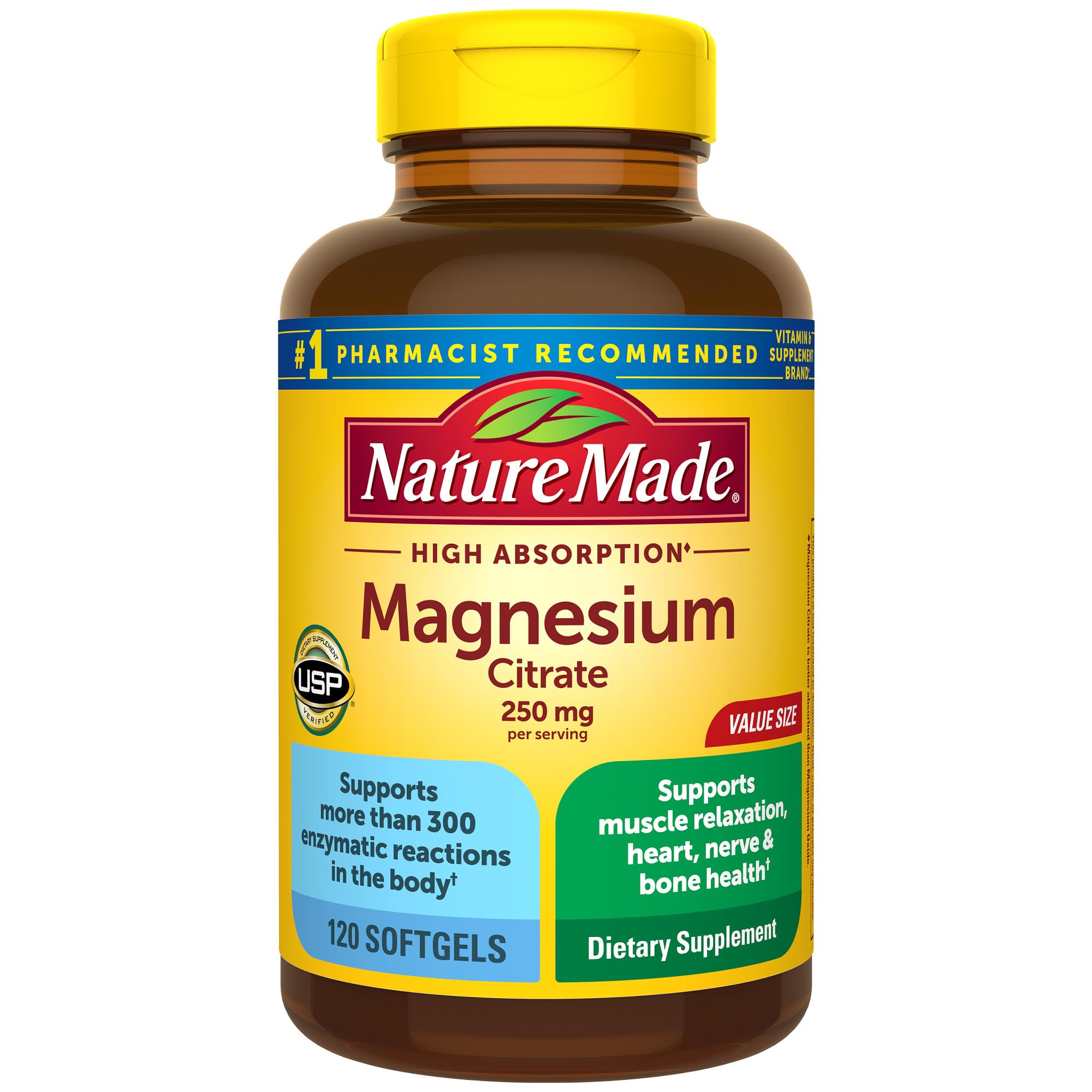 Nature Made Magnesium Citrate softgels bottle for simple daily use and muscle support