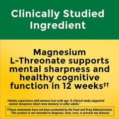Close-up of Nature Made Magnesium L-Threonate capsules for easy daily use.