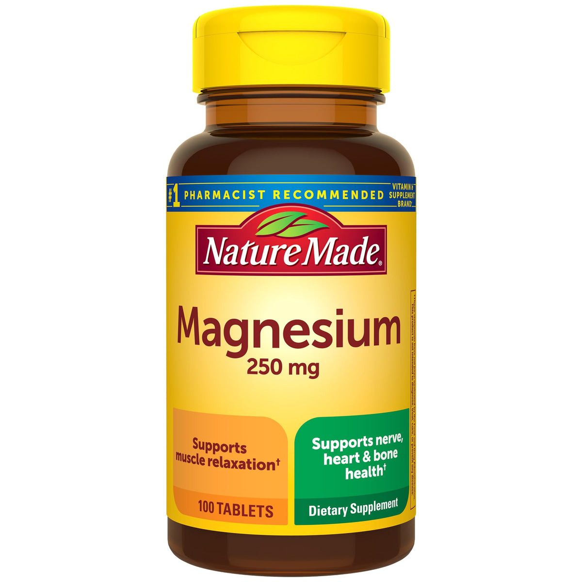 Nature Made Magnesium Oxide 250 mg bottle for daily muscle and nerve support.