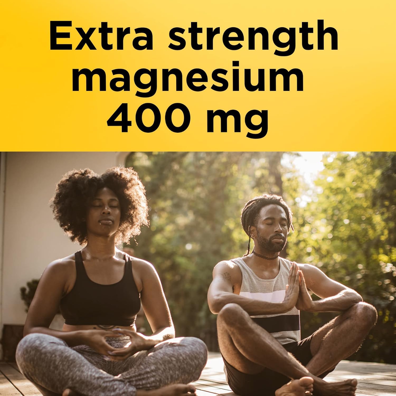 Nature Made magnesium oxide 400 mg label emphasizes easy one-per-day intake.