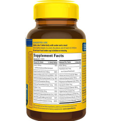 Nature Made Multi for Him 50+ bottle label close-up highlighting the 90-tablet size.