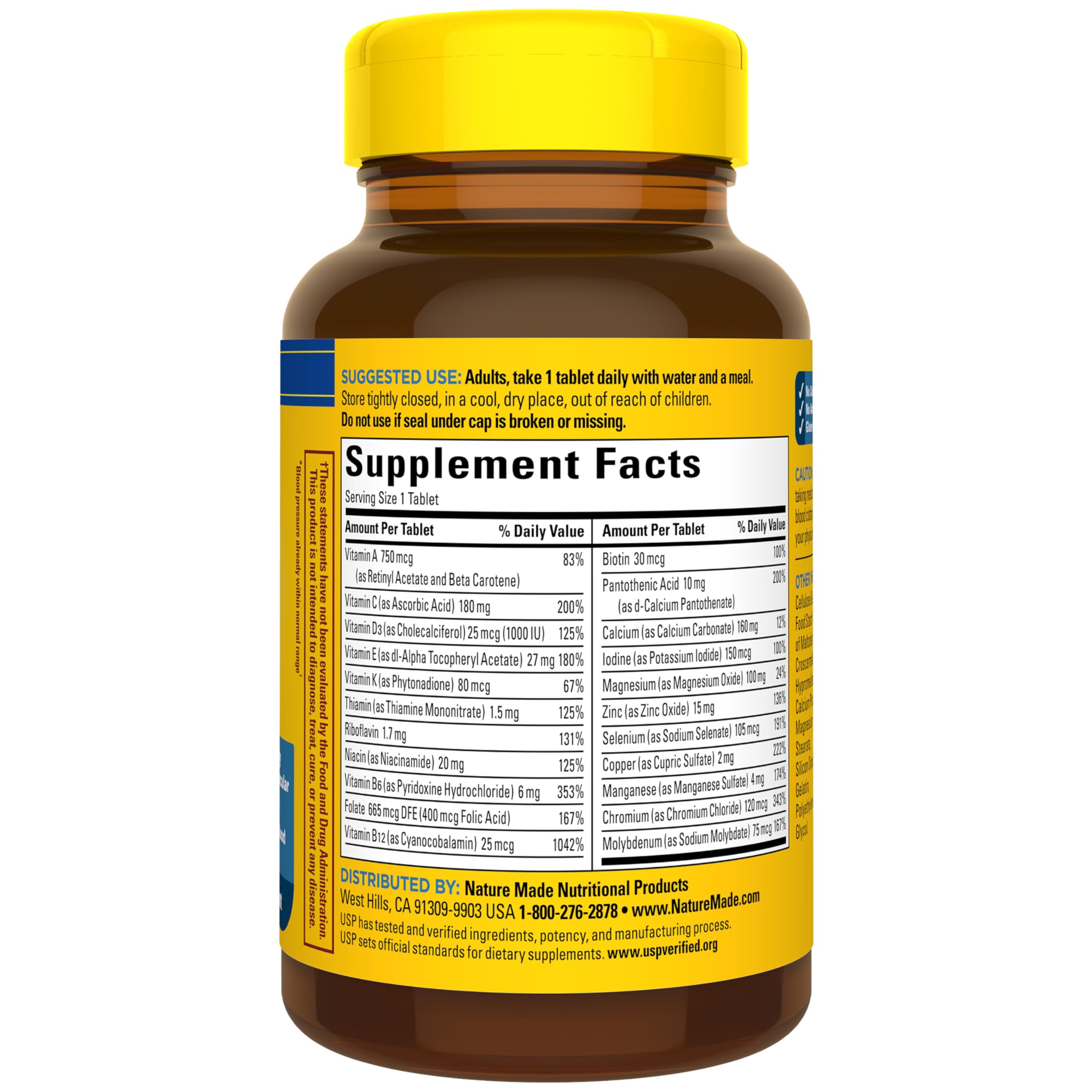 Nature Made Multivitamin For Him 50+ healthy aging concept implies cognitive and immune support.