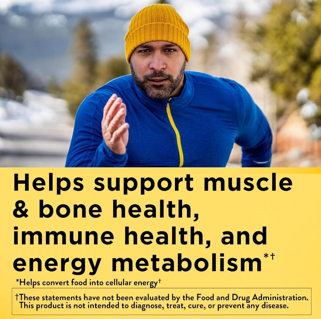 Nature Made Multivitamin For Him bottle back label highlights ingredients and quality