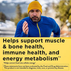Nature Made Multivitamin For Him bottle back label highlights ingredients and quality