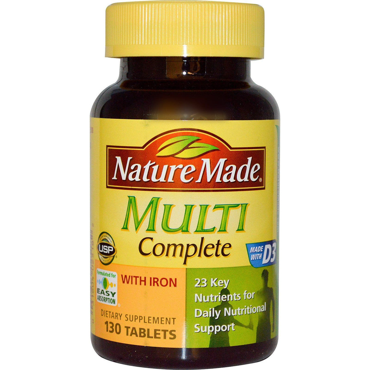 Nature Made NM Multi Complete 130ct bottle supports daily wellness with essential nutrients