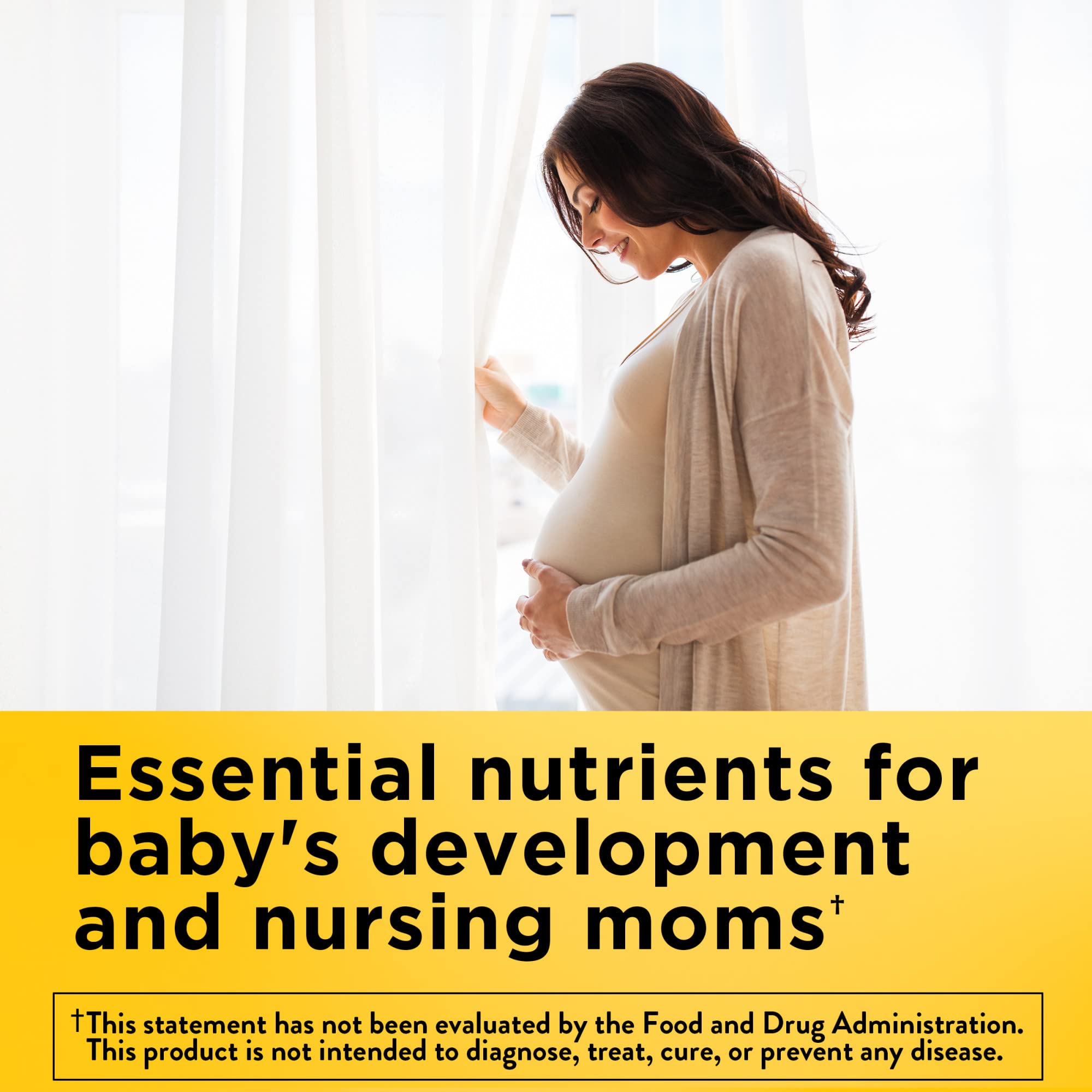 Nature Made Postnatal Multivitamin + DHA packaging front emphasizing omega-3 support