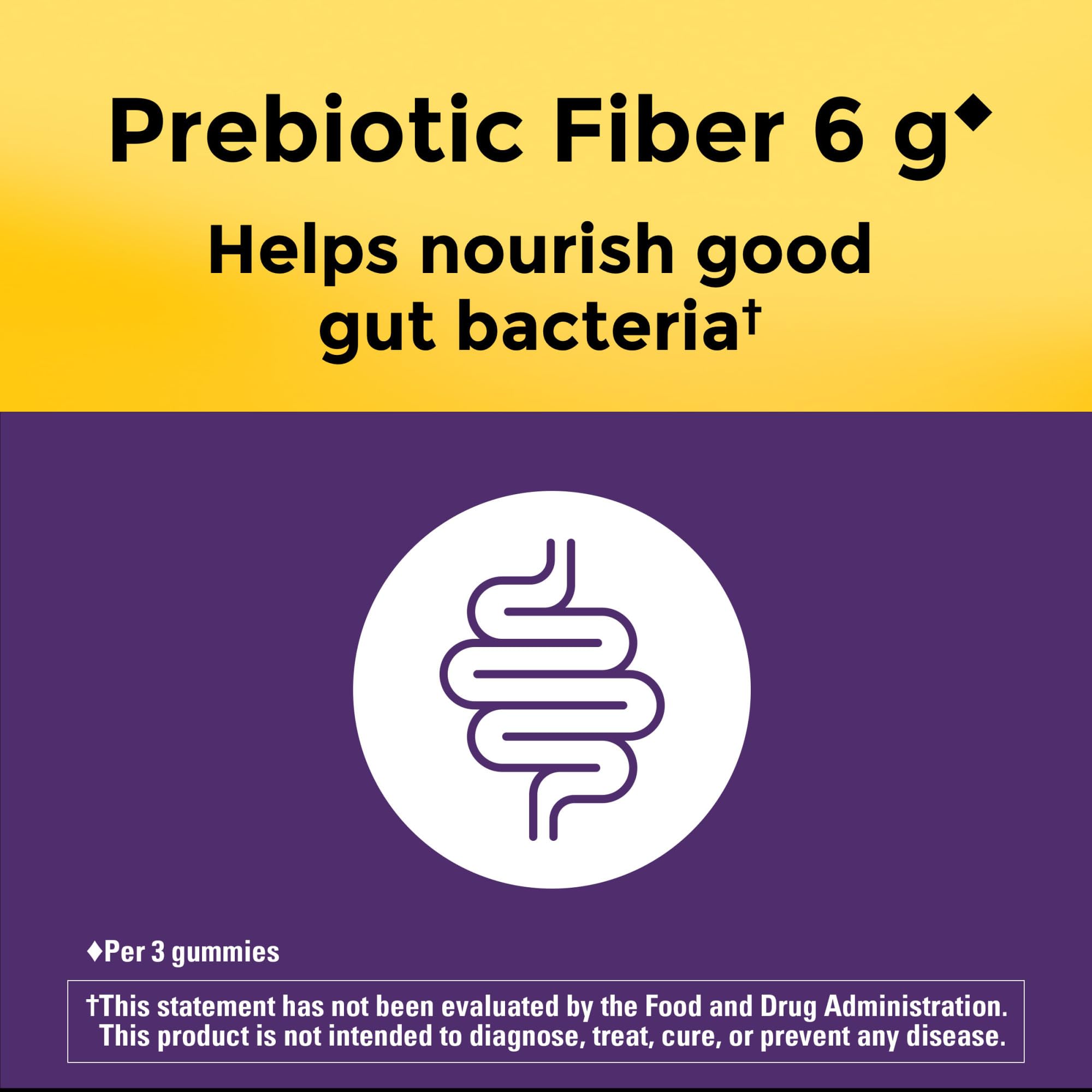 Orange flavored Nature Made Prebiotic Fiber Gummies in a generous serving