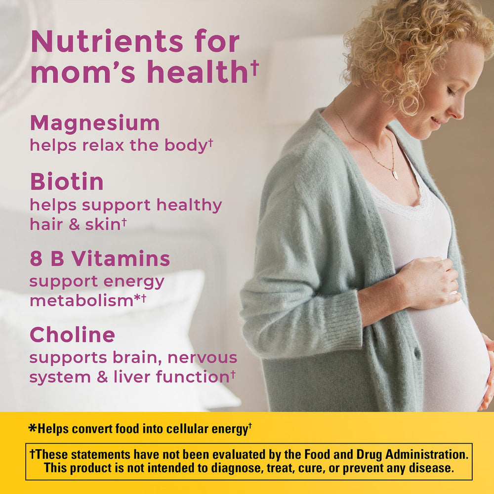 Nature Made Prenatal DHA softgels image for baby brain and eye development.