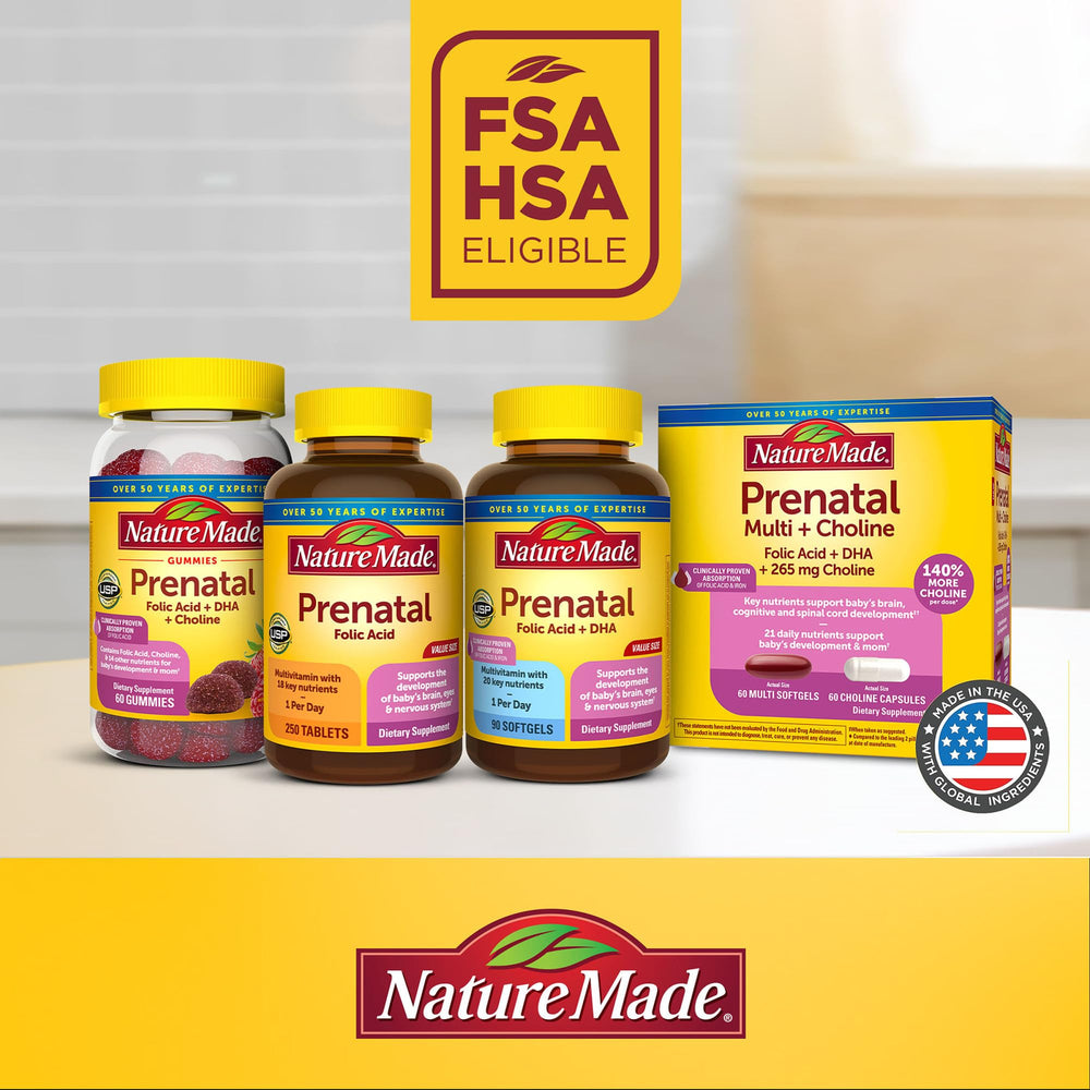 Gluten-free icon on Nature Made Prenatal packaging