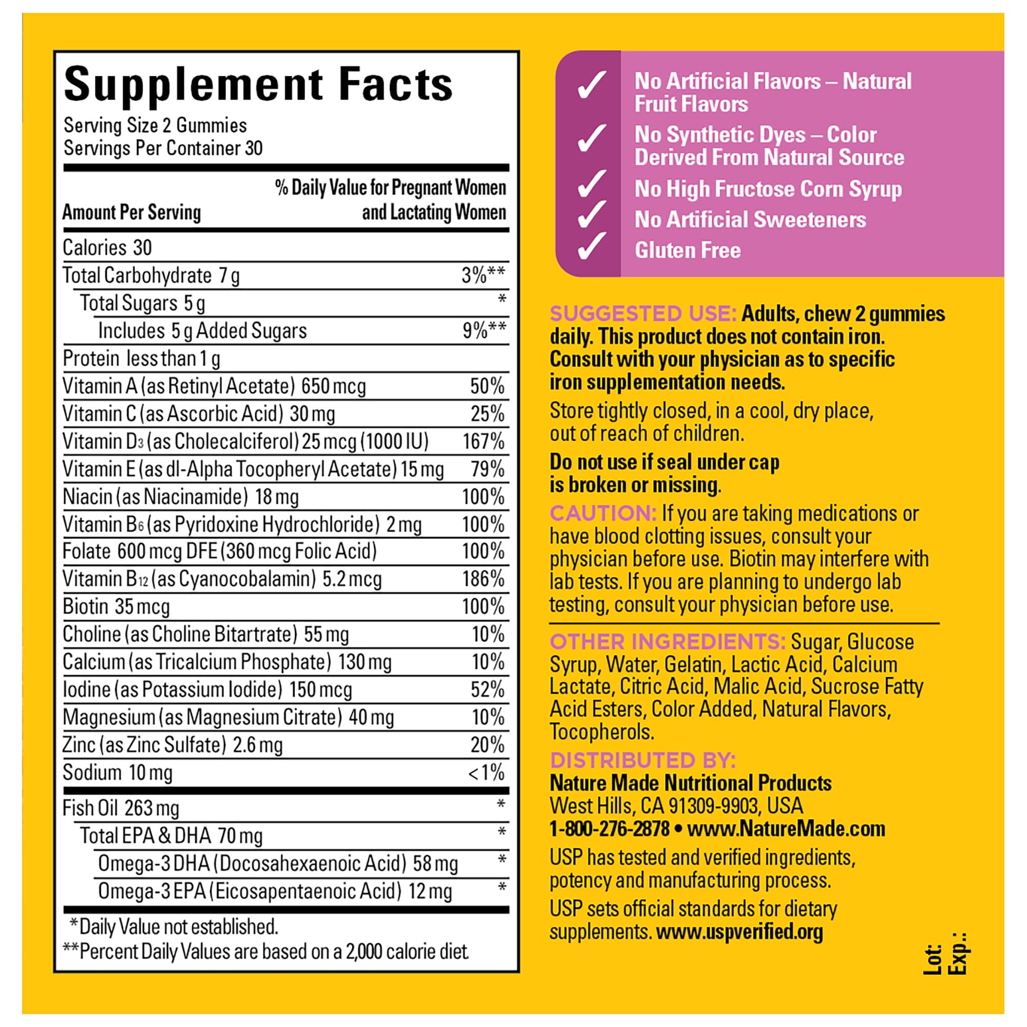 Nature Made Prenatal Gummies gluten-free badge for gluten-free shoppers