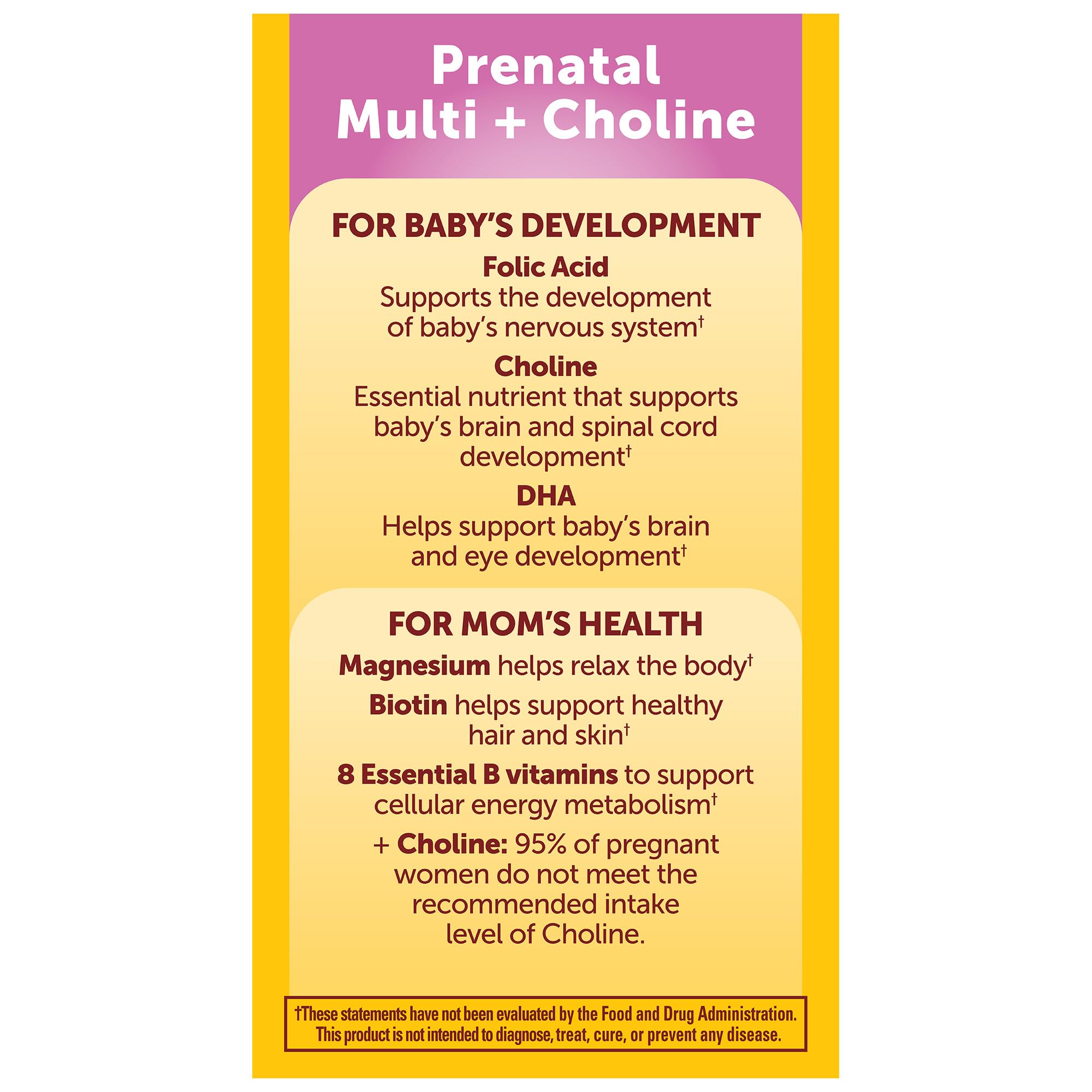 Nature Made Prenatal packaging on shelf with label details.