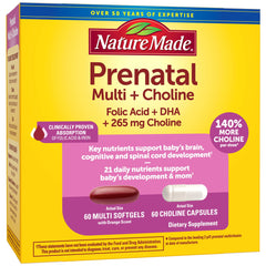 Nature Made Prenatal softgels bottle for daily prenatal nutrition.