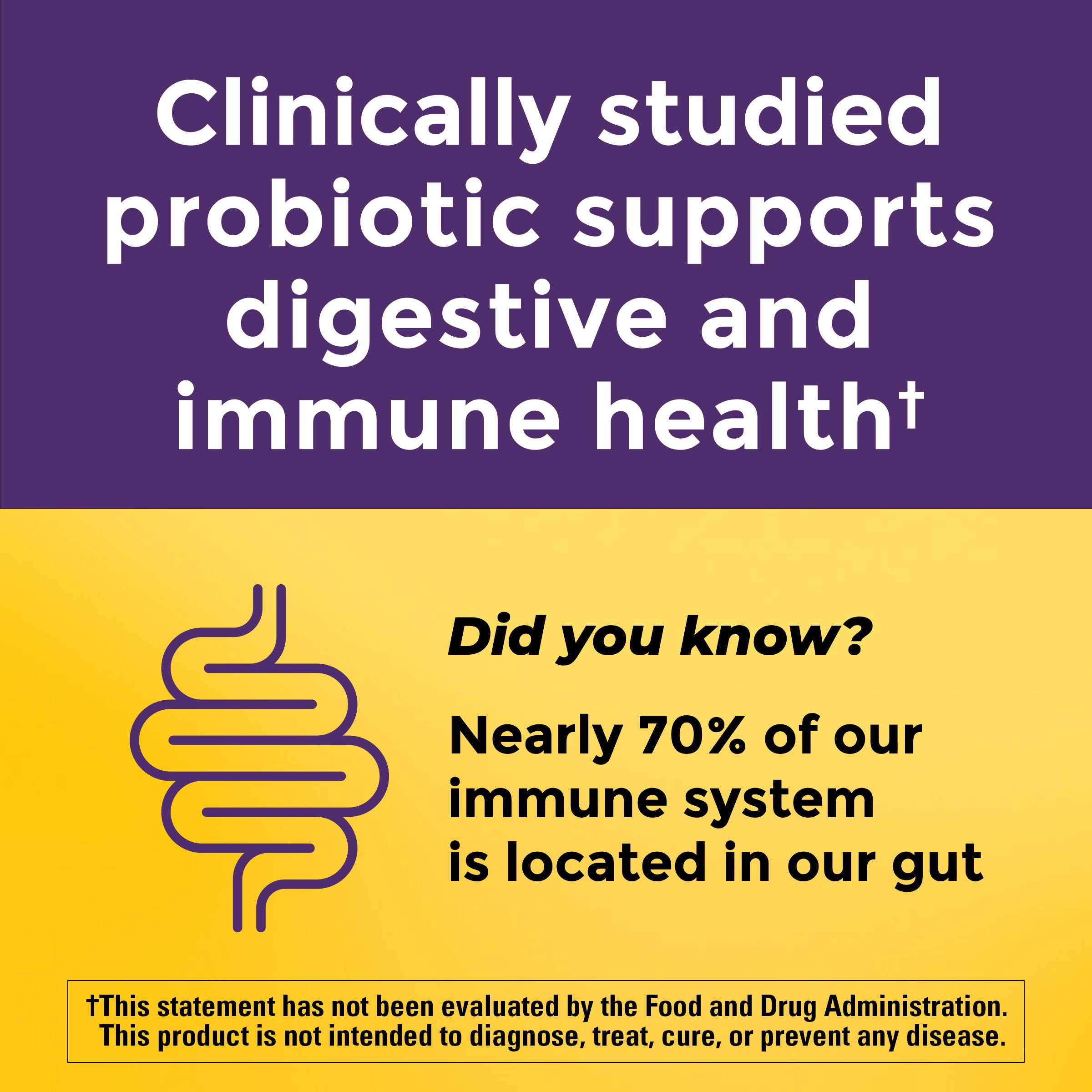 Nature Made Probiotic bottle back label highlighting BB-12 strain.
